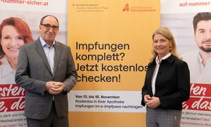 Pressekonferenz mit Gesundheitsminister Johannes Rauch und Apothekerkammer-Präsidentin Mag. pharm. Dr. Ulrike Mursch-Edlmayr
